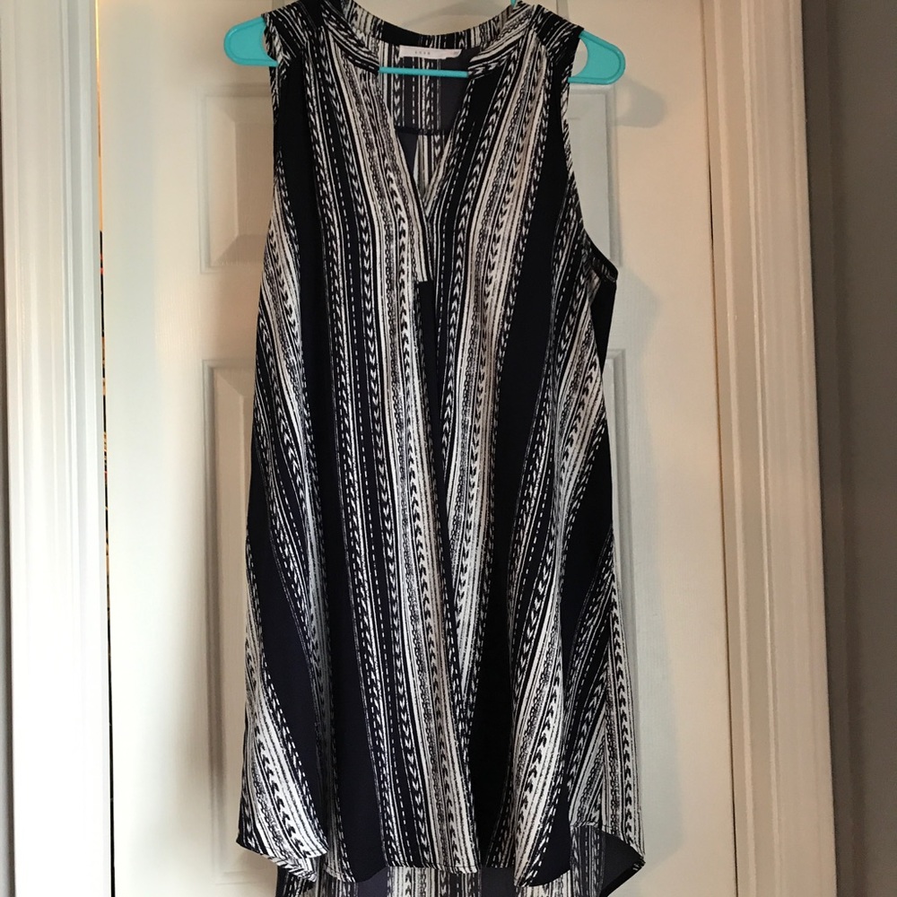 Lush Navy and White Shift Dress